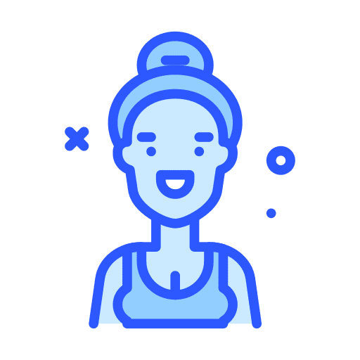 Woman gym training user icon
