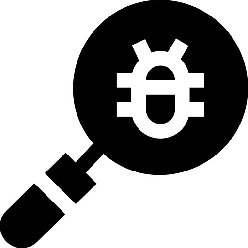 Search antivirus security debug icon