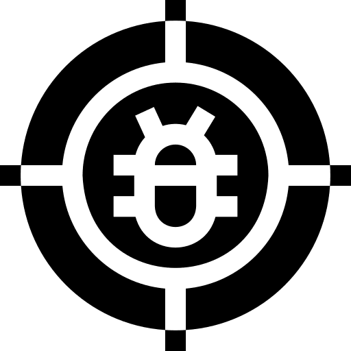 Target detection bug malware icon