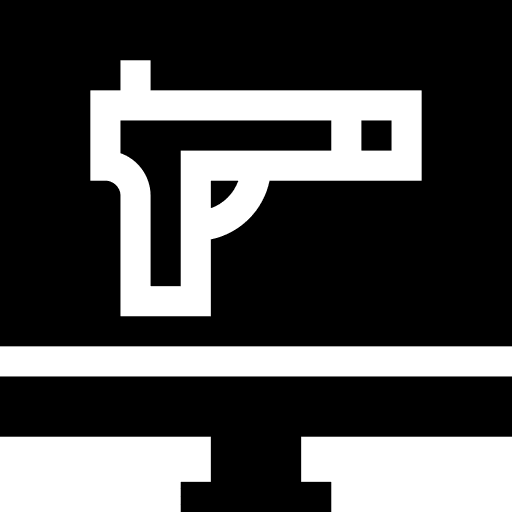 Malware gun cyber security interface icon Malware gun cyber security interface icon