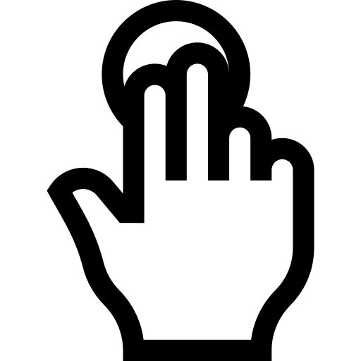 Touch hand hands and gestures tap icon