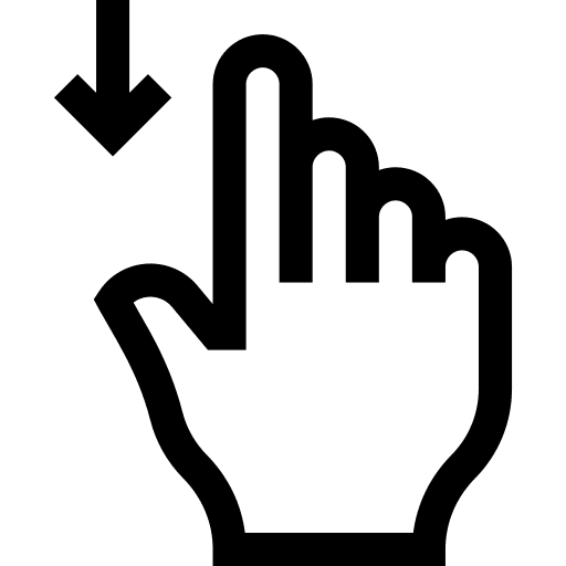 Flick down arrow screen gesture icon Flick down arrow screen gesture icon