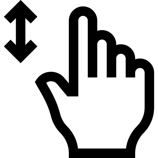 Scrolling swipe up hand interaction icon Scrolling swipe up hand interaction icon