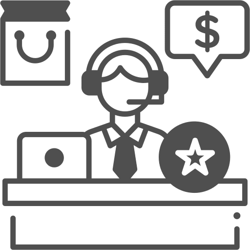 Customer support call center agent client support icon