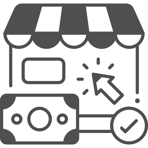 Pay per click commerce and shopping pay per click money icon Pay per click commerce and shopping pay per click money icon
