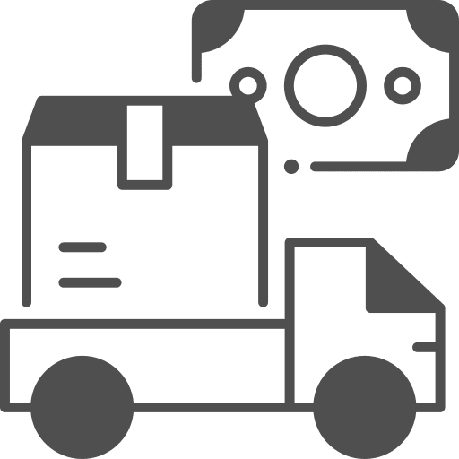 Cash on delivery cash payment delivery van icon Cash on delivery cash payment delivery van icon