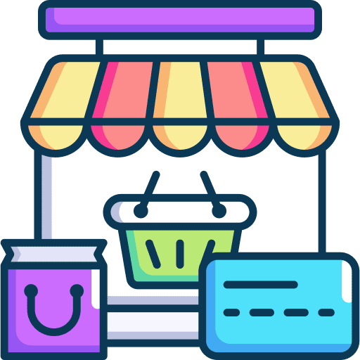 Online store online shopping retail commerce and shopping icon