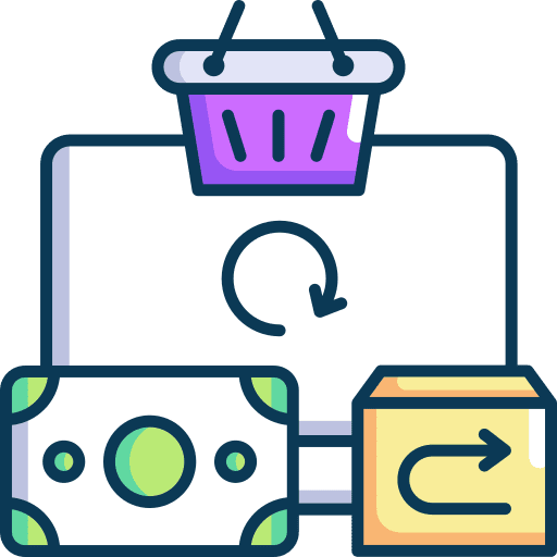 Refund reimbursement commerce and shopping withdraw icon