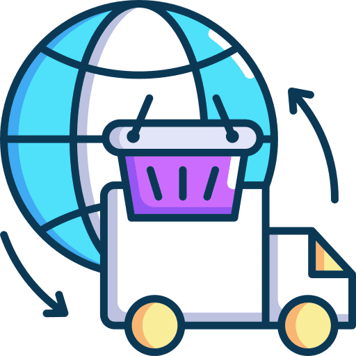 Worldwide shipping online shopping website shopping cart icon Worldwide shipping online shopping website shopping cart icon