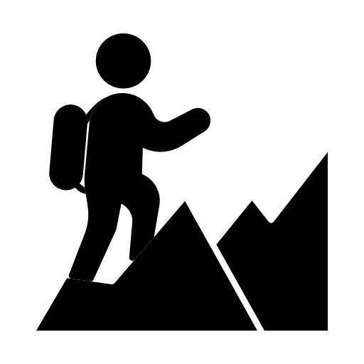 Achievement mountain courage goal icon