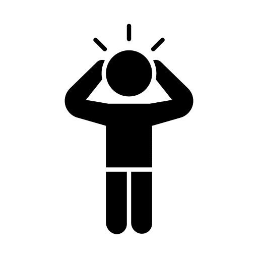 Concentration sick person head concentration icon