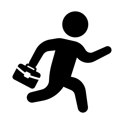 Running hurry up pictogram executive icon