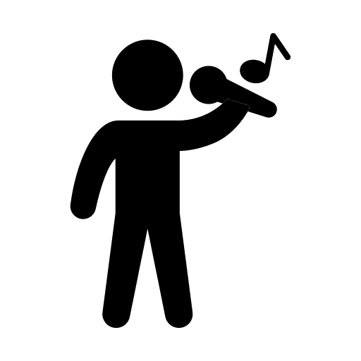 Singer sing microphones people icon