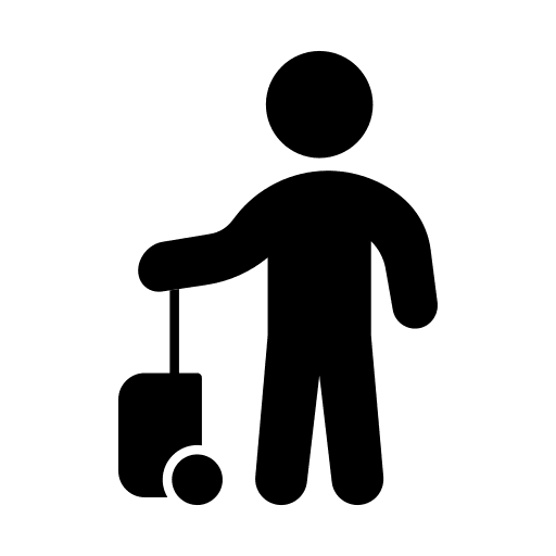 Travel luggage passenger pictogram icon