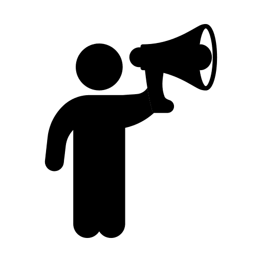 Justice civil right movement megaphone protest icon