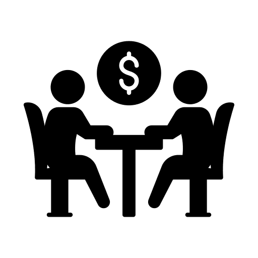 Meeting conversation business pictogram icon