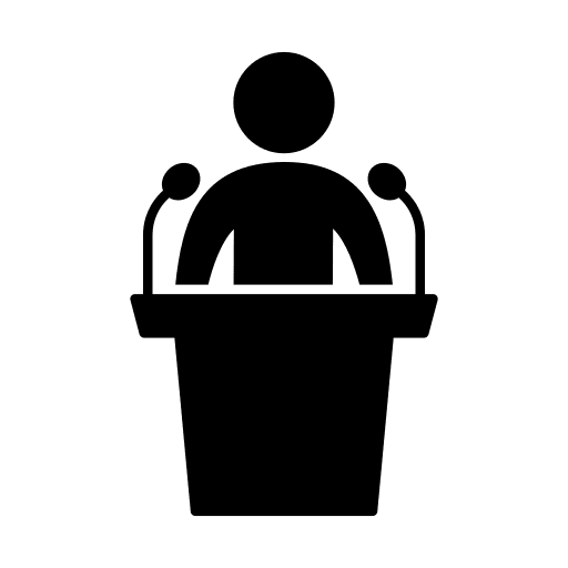 Speech representative debate podium icon