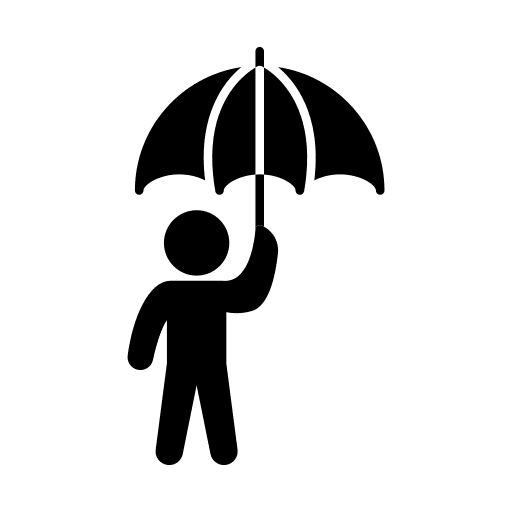 Umbrella humanpictos protection professions and jobs icon