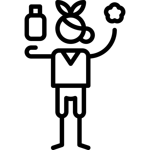 Antiseptic healthcare and medical black hair bottle icon