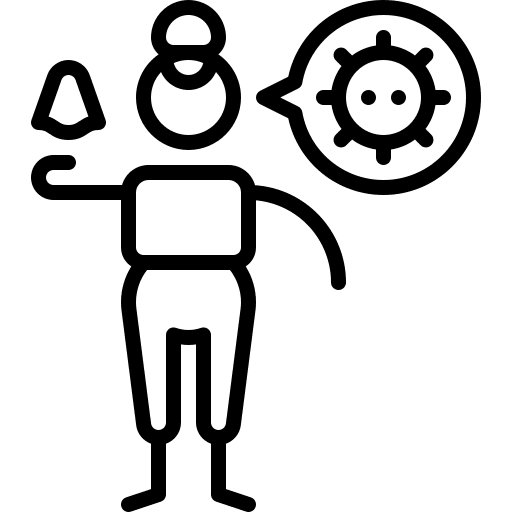 Influenza spread infectious sneeze icon