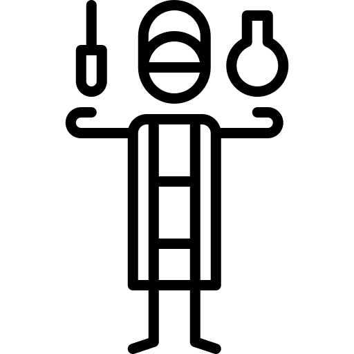 Lab technician worker chemical syringe icon