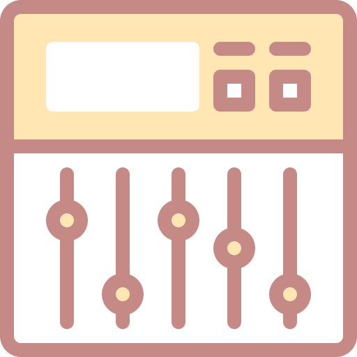 Mixer technology music and multimedia dj mixer icon