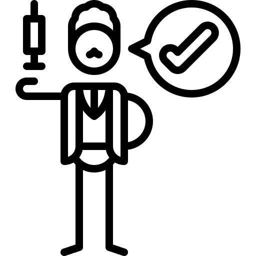 Vaccine check test caucasian icon