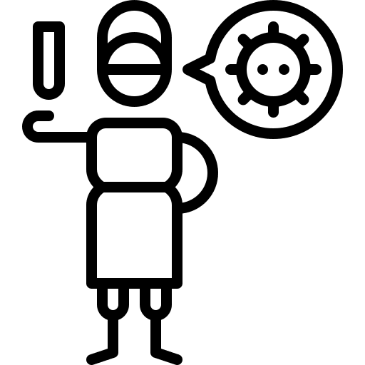 Virus check woman result icon
