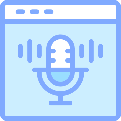 Browser communications podcast multimedia icon Browser communications podcast multimedia icon