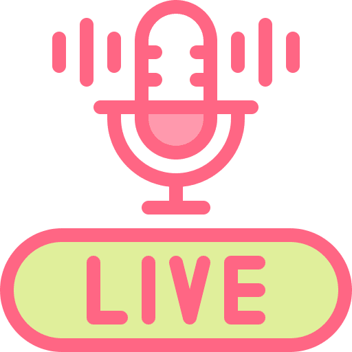 Live podcast live multimedia icon Live podcast live multimedia icon
