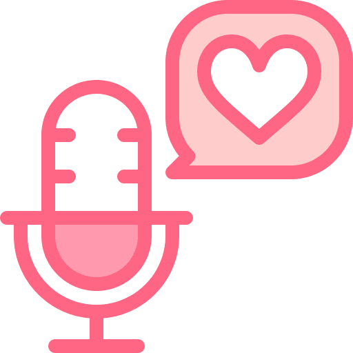 Love multimedia podcast speech bubble icon Love multimedia podcast speech bubble icon