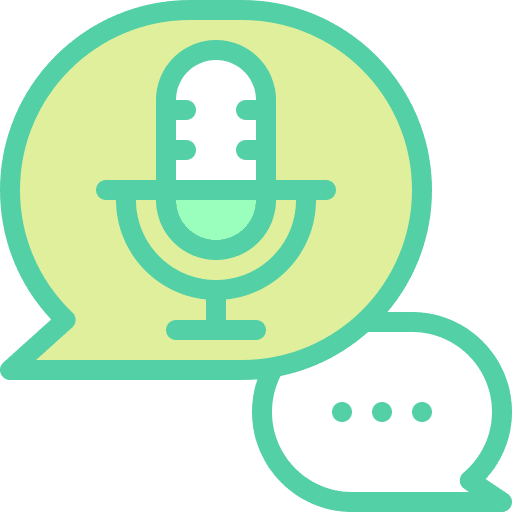 Communication speech bubbles microphone podcast icon Communication speech bubbles microphone podcast icon