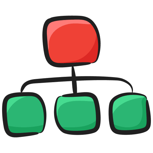 Hierarchy networking organization structure icon