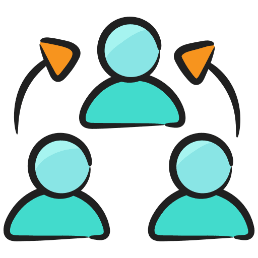 Team work networking team work referral icon