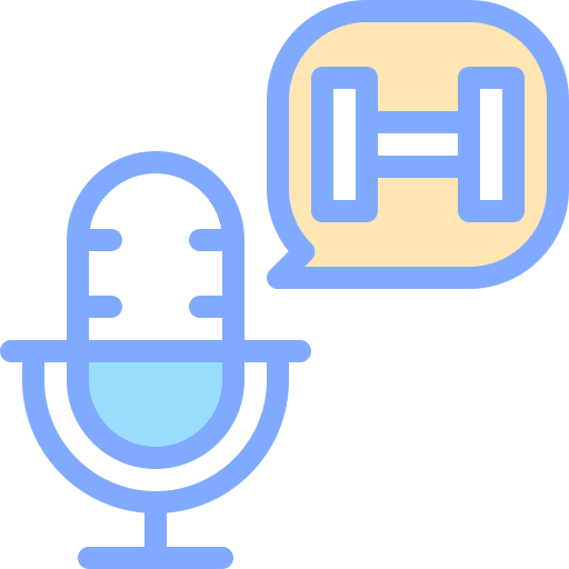 Workout dumbbell microphone communications icon Workout dumbbell microphone communications icon