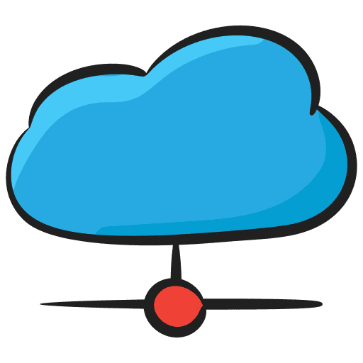 Cloud network web development cloud network multimedia icon