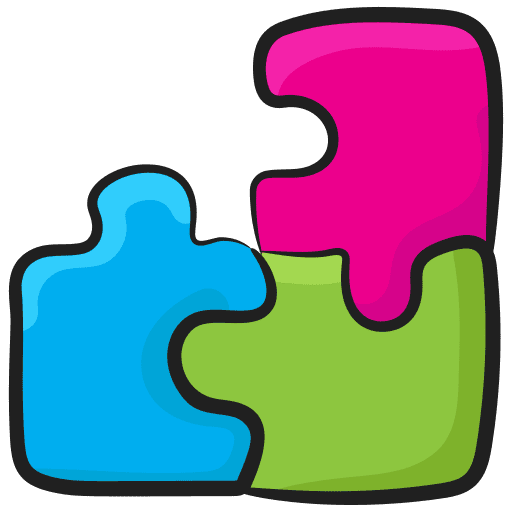 Jigsaw game puzzle solution icon
