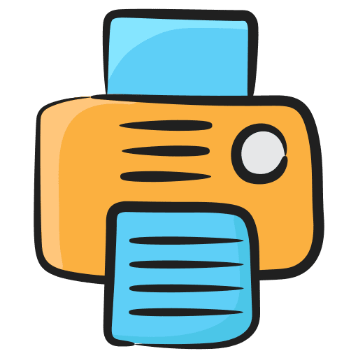 Printer paper printing technology icon
