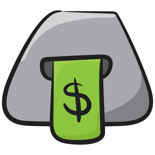 Atm machine plastic money debit card business and finance icon