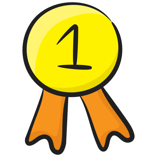 First prize medal winner badge icon