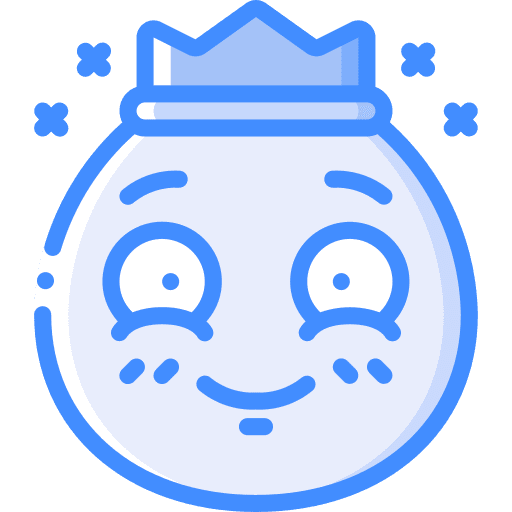 Happy smileys blush crown icon