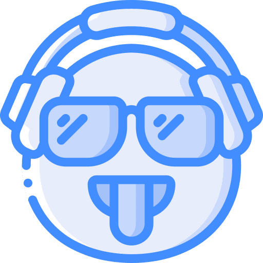 Headphones smileys tongue headphones icon