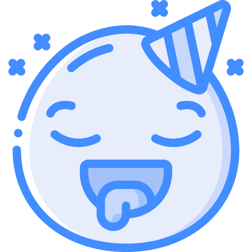 Tongue out party poke icon