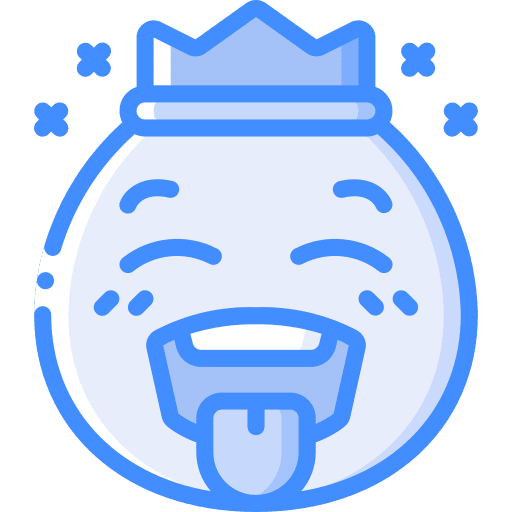 Tongue crown smileys fun icon