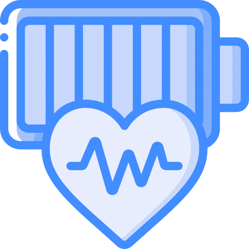 Battery status health battery status heart icon