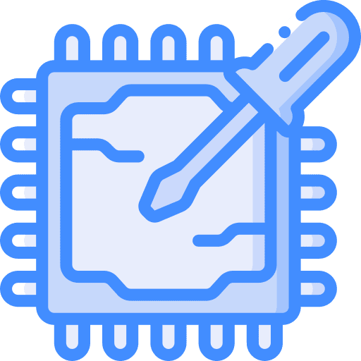 Cpu chip screwdriver repair icon