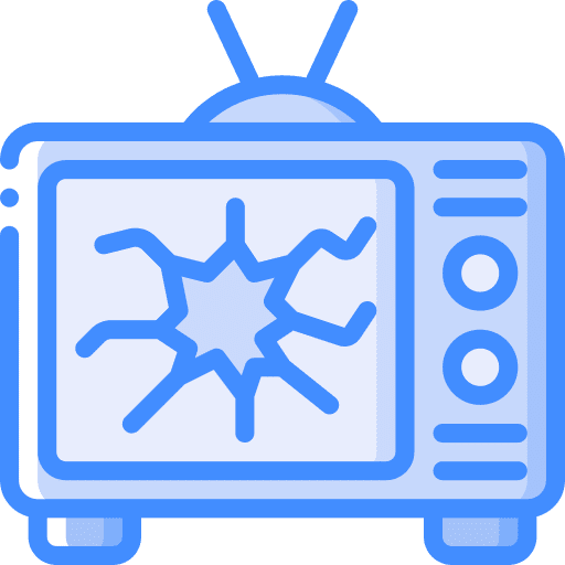 Broken monitor communications electronics icon