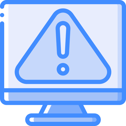 Computer attention computer warning icon
