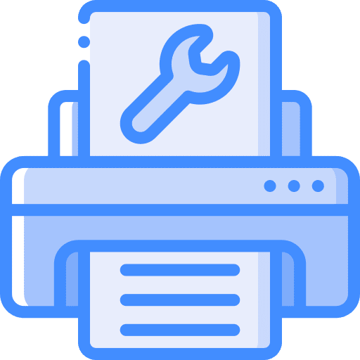 Printer paper technology spanner icon