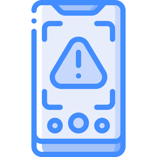 Smartphone error electronics alert icon